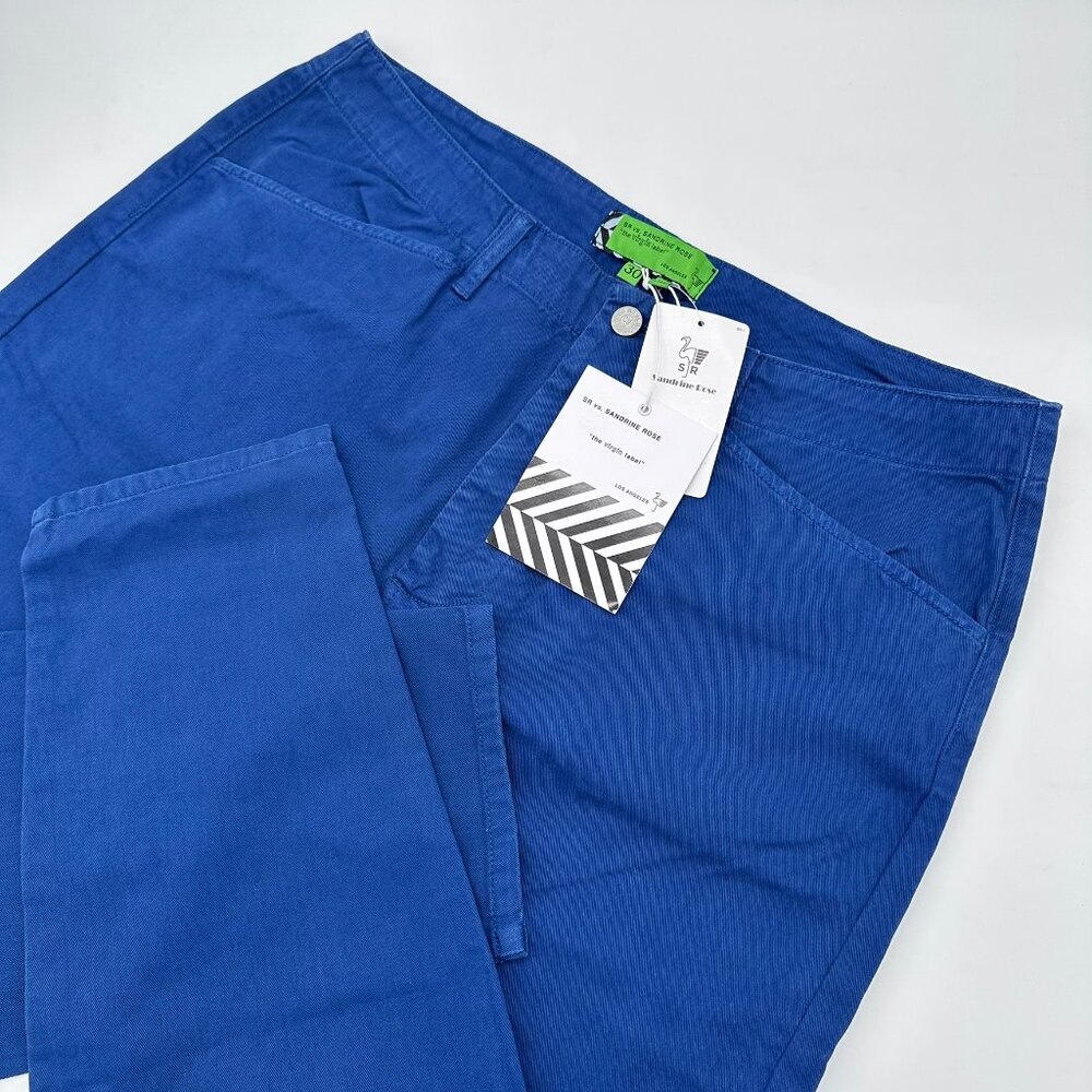 SR vs. Sandrine‎ Rose by Free People High Rise Tapered Cropped Leg Jean, Blue